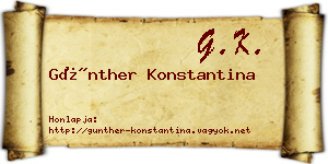 Günther Konstantina névjegykártya